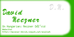 david meczner business card